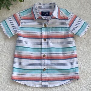 Children’s Place Blue & White Button Down Shirt 18-24M